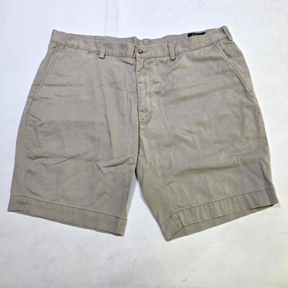 Polo Ralph Lauren Chino Shorts Mens 40 Tan Classic Fit 9 Inch Inseam Khaki Twill